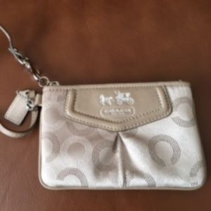 Coach Gold  Satin Wristlet